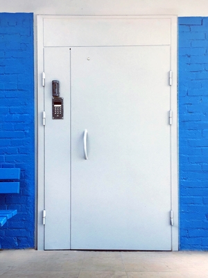 Подъездная дверь с верхней вставкой Подъездная дверь с верхней вставкой