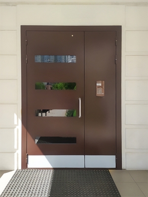 Дверь с отбойником и стеклом Дверь с отбойником и стеклом