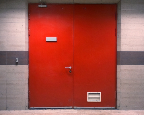 Красная двупольная дверь