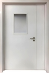 Полуторная противопожарная дверь с остеклением ei-60 и двухсекционными петлями